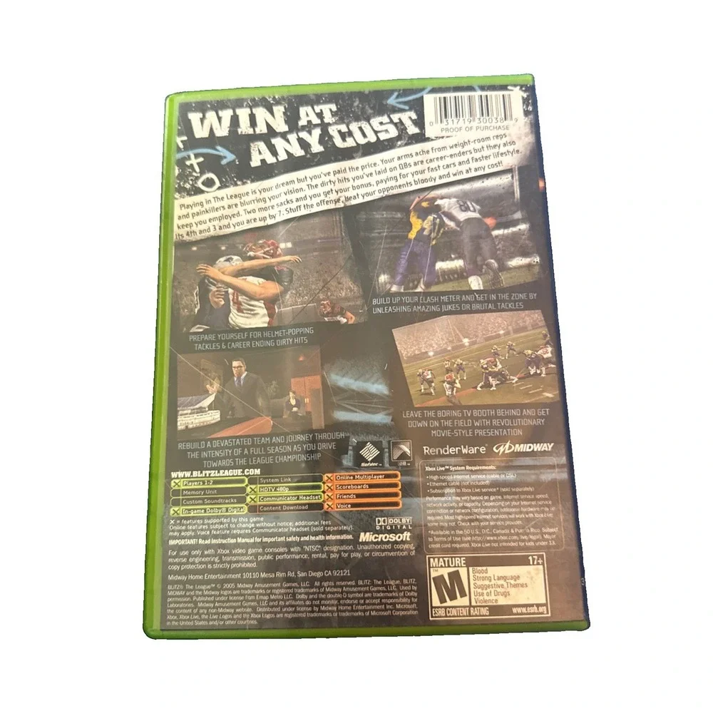 Blitz: The League (Microsoft Xbox, 2005) CIB, Complete, Tested & Works